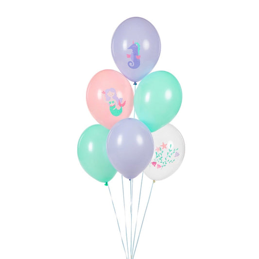 Ballon assortis - Sirène (6pcs)