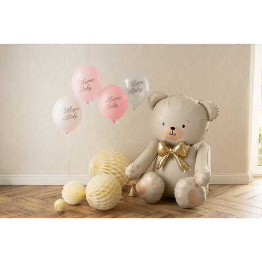 Ballons latex - Welcome Baby mix rose