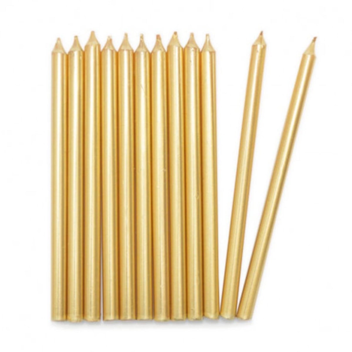 Bougies longues dorées 12CM