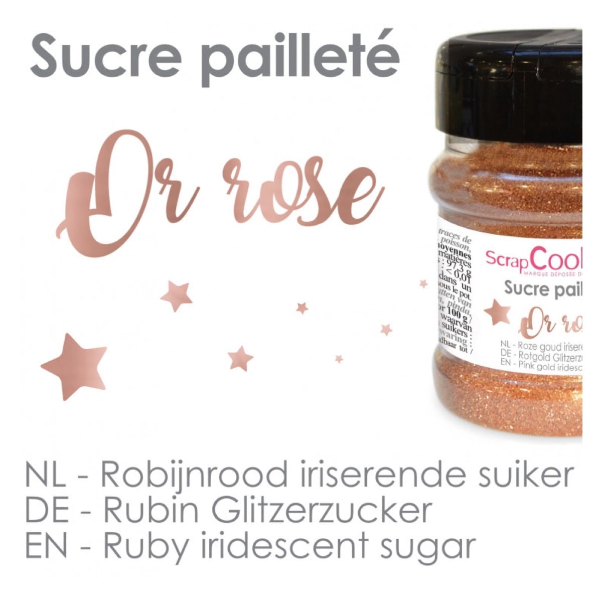 Sucre pailleté - rose gold (160g)