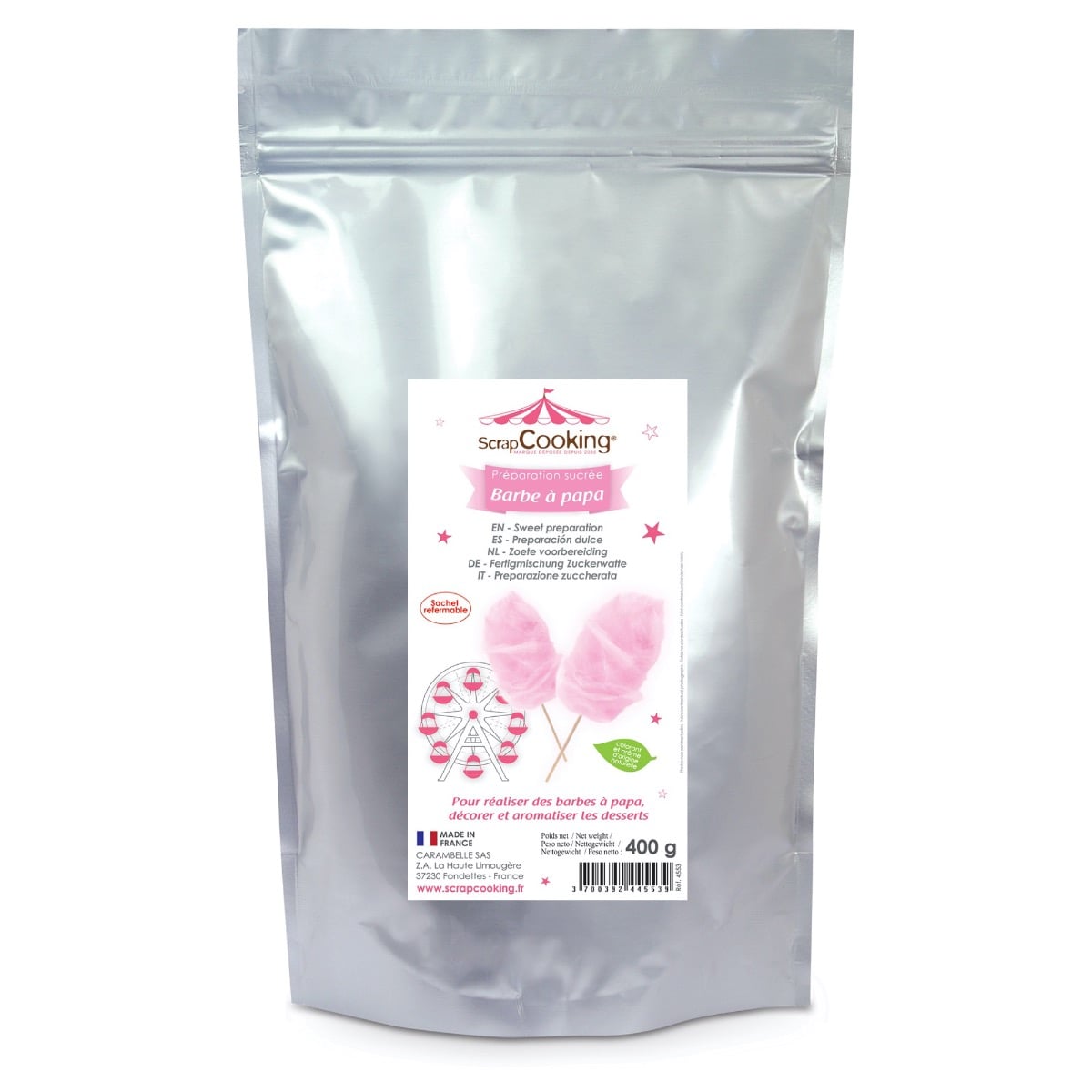 Préparation Barbe à Papa Rose (400g)