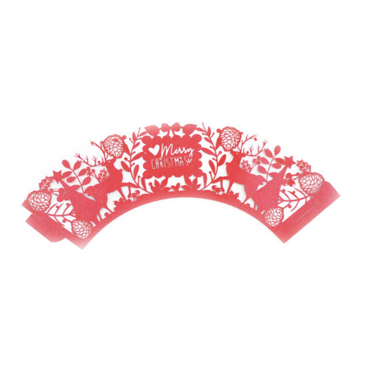 Contours dentelle cupcakes Noël (12pcs)