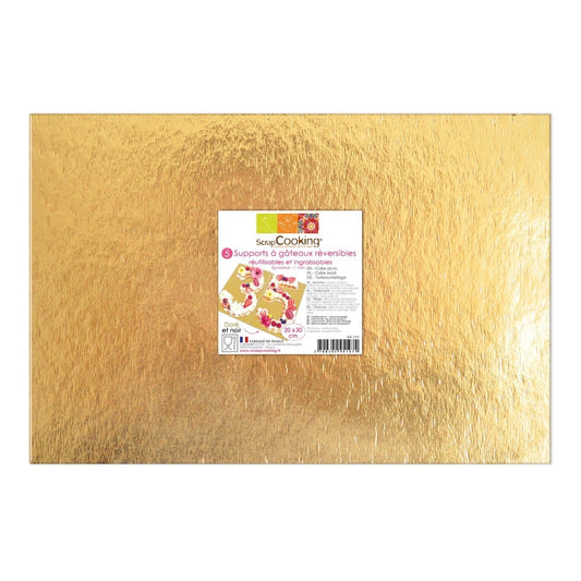 Plateaux or/noir reversible 20x30cm (5pcs)