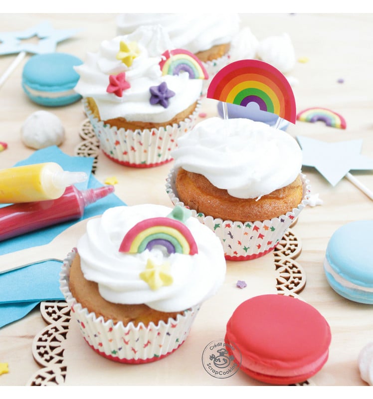 Décos en sucre - Arc-en-ciel (10pcs)