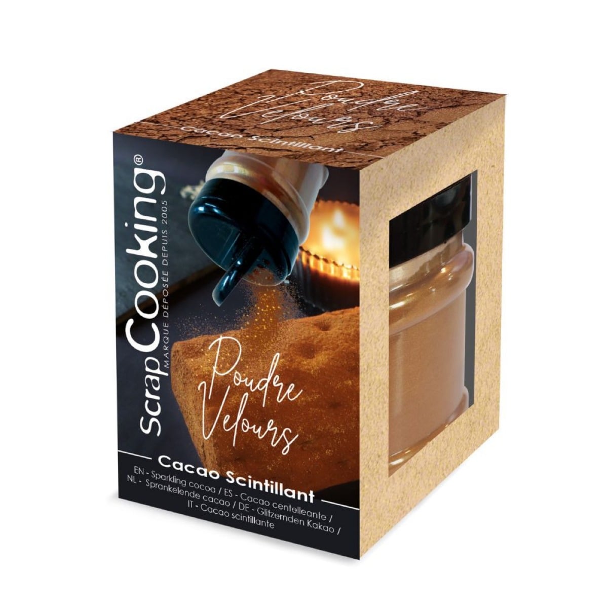 Poudre de velours cacao scintillante