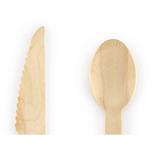 Couverts en bois - Motifs (18pcs)