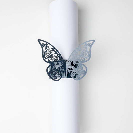 Ronds de serviette - Papillon Noir (10 pcs)