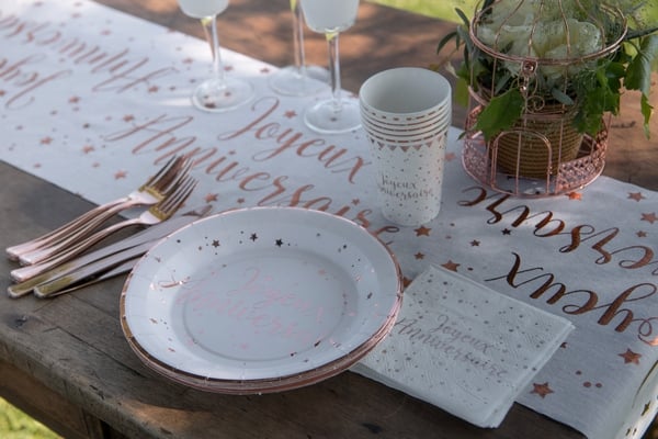 Serviettes Apéro "Joyeux Anniversaire" Or (20 pcs)
