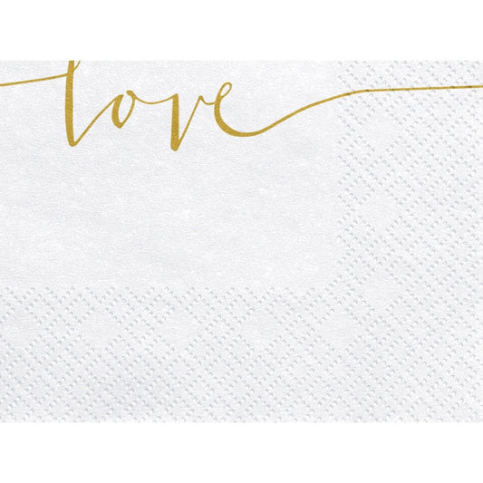 Serviettes Love (20pcs) - Or