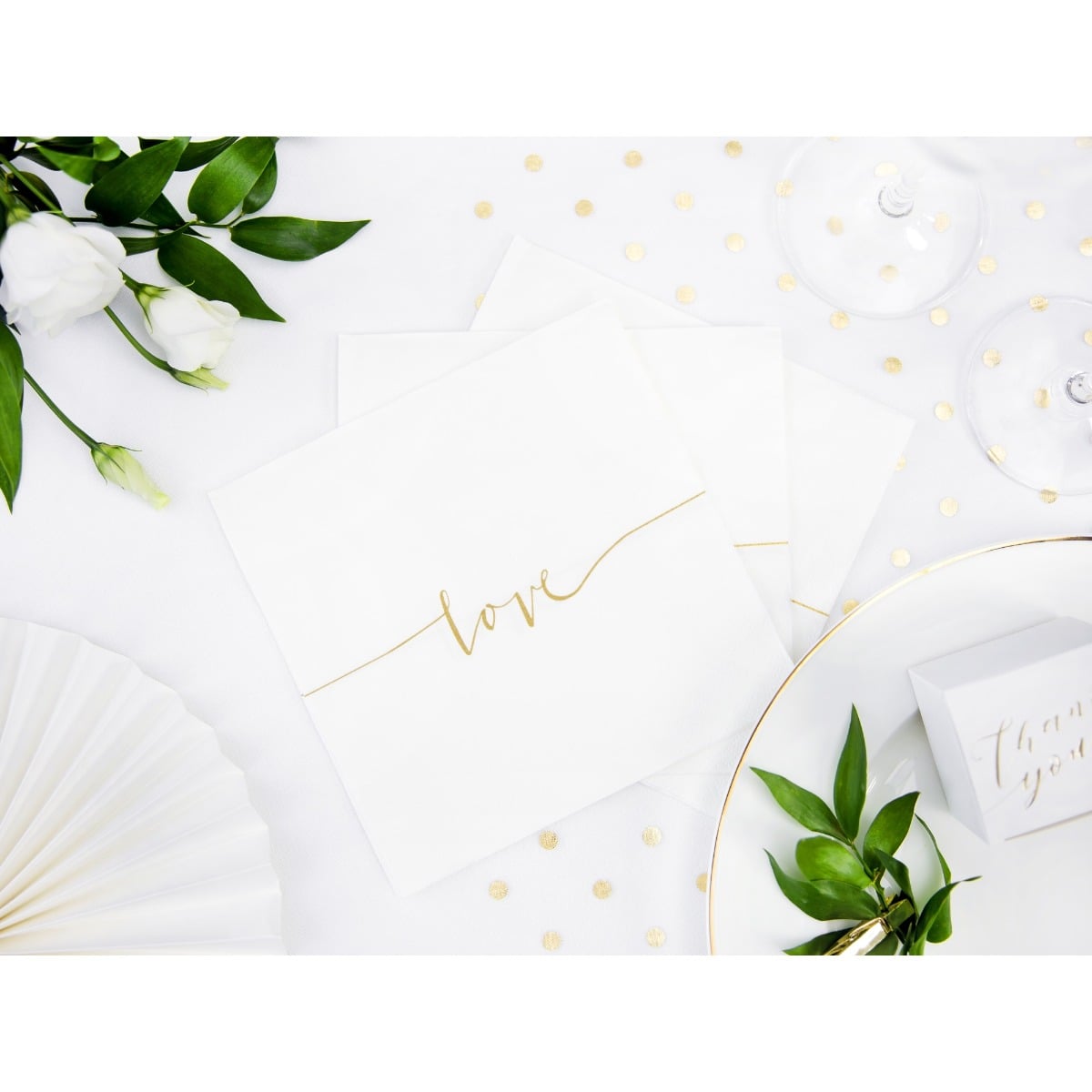 Serviettes Love (20pcs) - Or