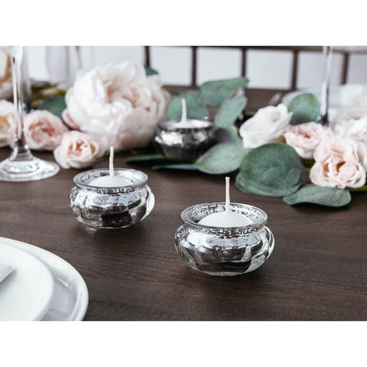 Photophore en verre 3cm - Argent (4pcs)