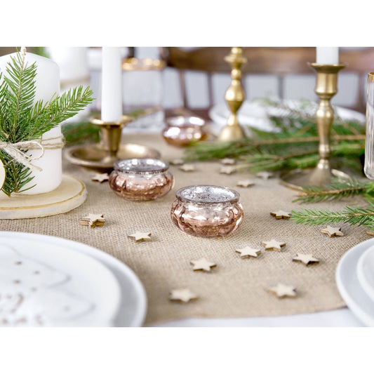 Photophore en verre 3cm - Rose gold (4pcs)