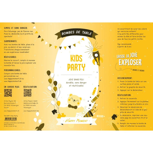 Bombe de table réutilisable - Kids Party (FR)