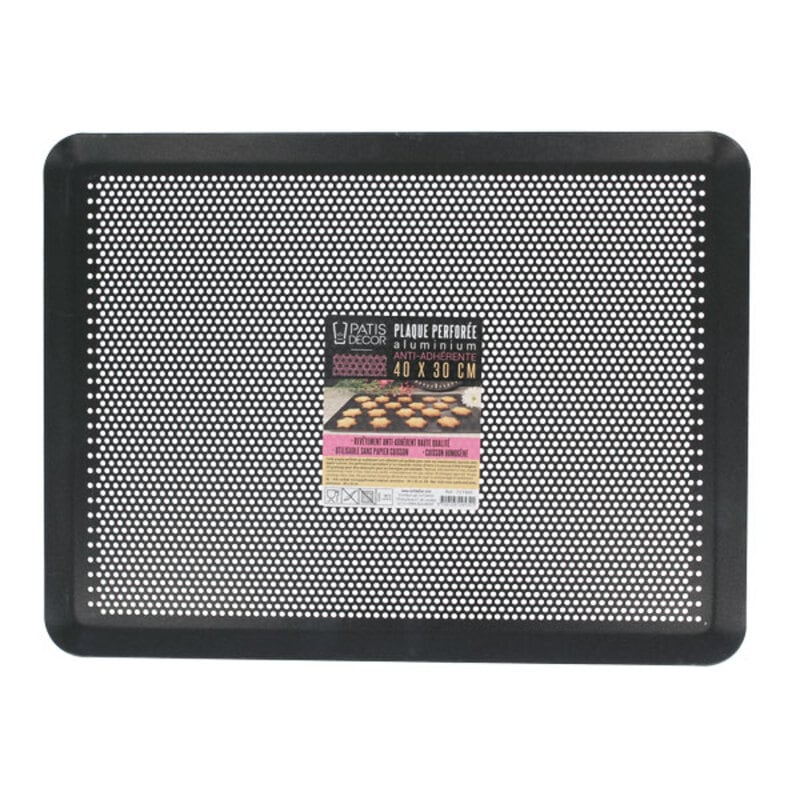Plaque patisserie perforée alu anti-adhérente 40x30cm