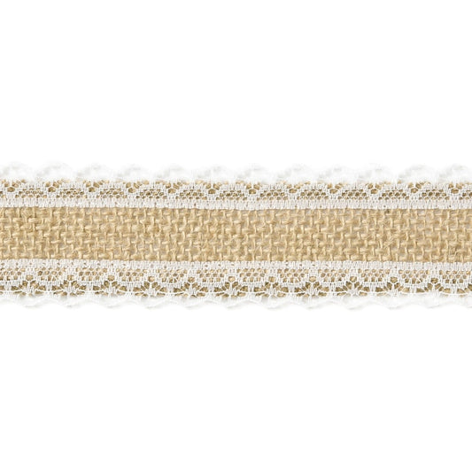 Ruban de jute avec dentelle - 1