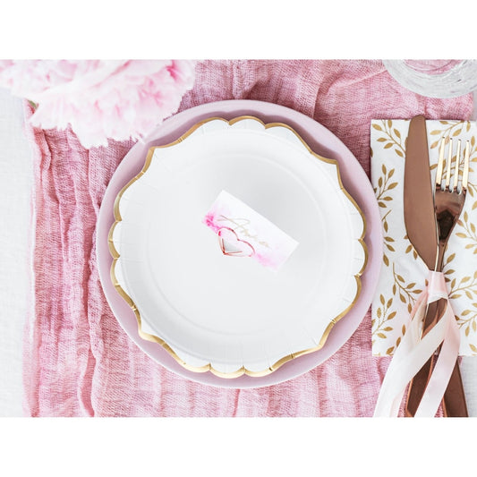 Assiettes Blanches à dorure 18cm (6pcs)