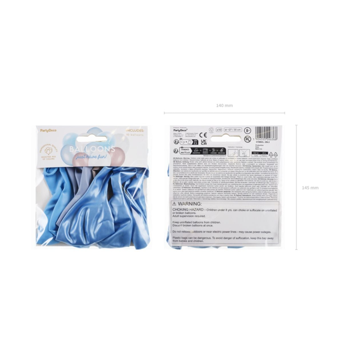 Ballons latex - Mix Bleu