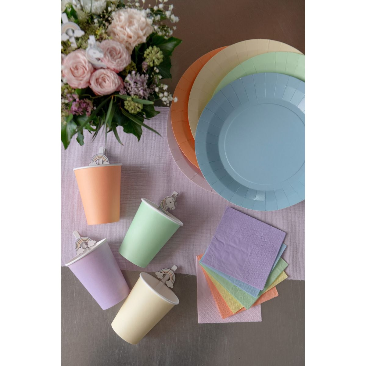 Assiettes unies - 22.5 cm - Rose