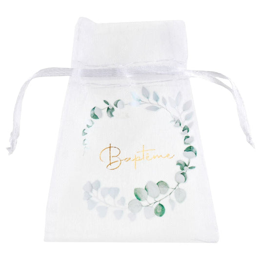 Pochettes en organza - Baptême végétal