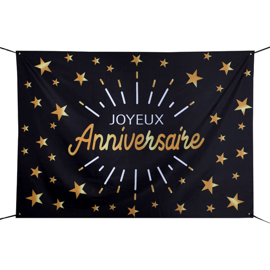 Toile de fond - Joyeux Anniversaire - Noire