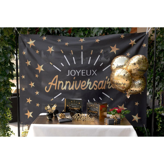 Toile de fond - Joyeux Anniversaire - Noire