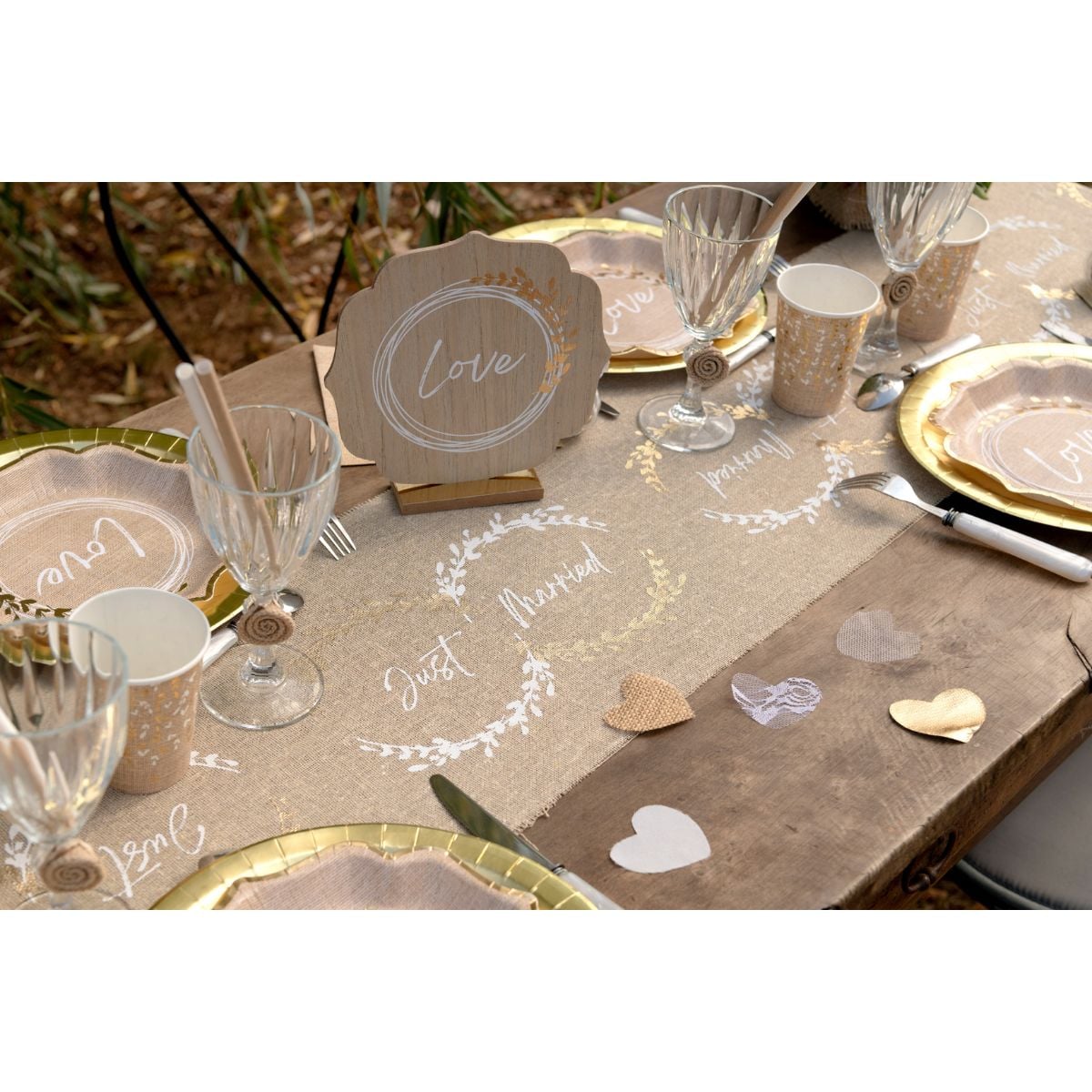Chemin de table - Just Married Naturel