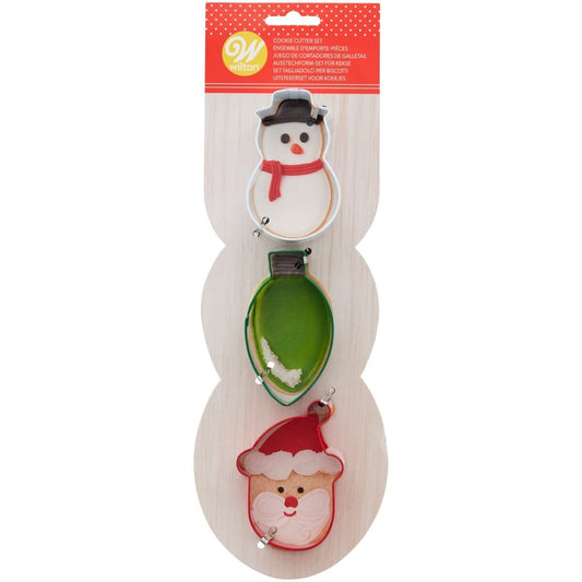 Emporte-pièces - Bonhomme de neige, ampoule, père noël