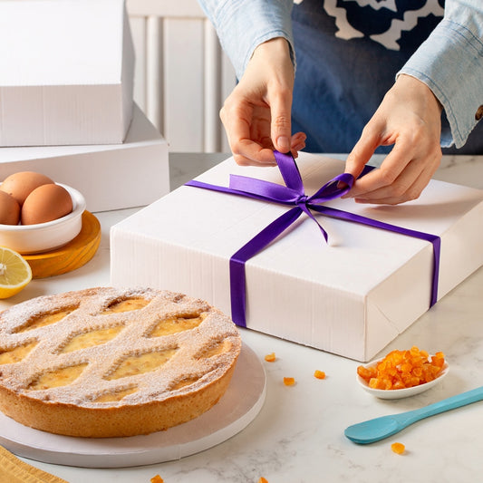 Decora Boîte à gâteau blanche ouverture facile (24,5 x 24,5 x 6 cm)