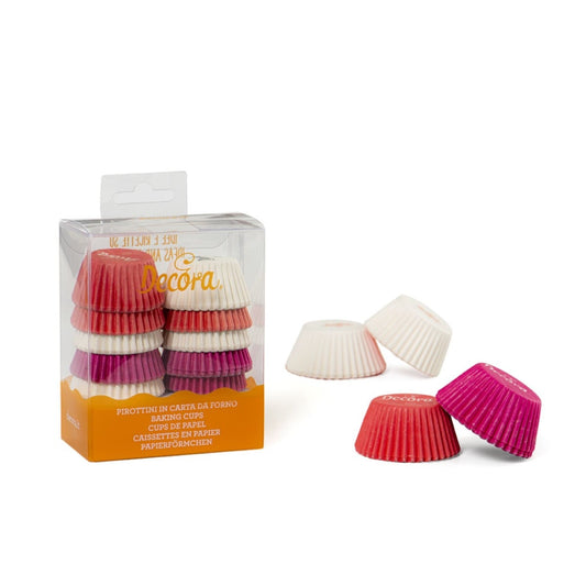 Mini Caissettes à Cupcake - Rose et blanc (200pcs)