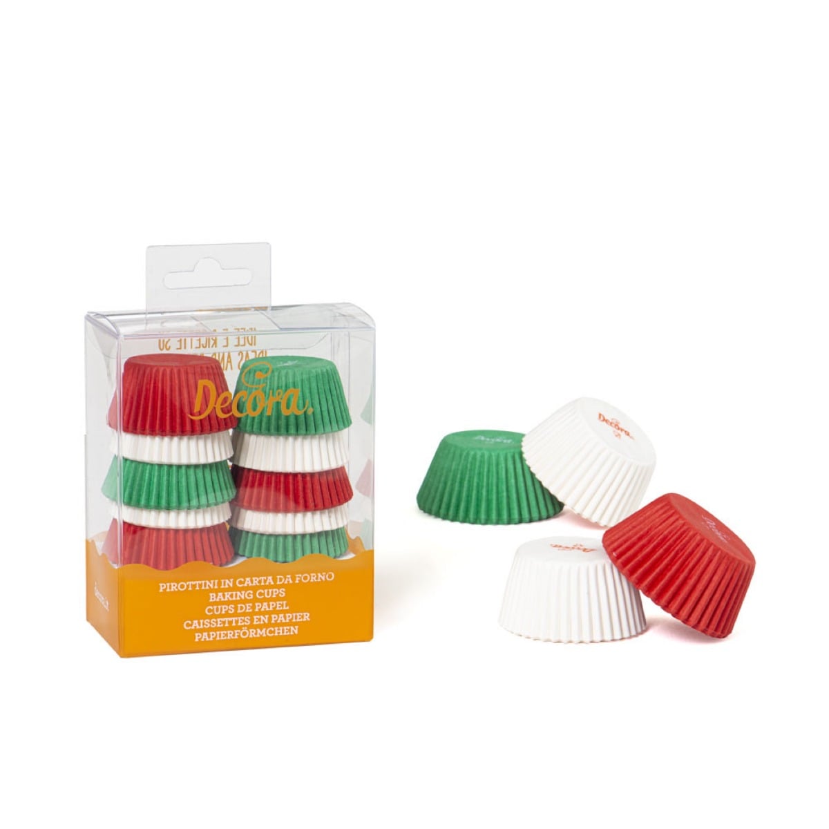 Mini Caissettes à Cupcake - Vert Rouge Blanc