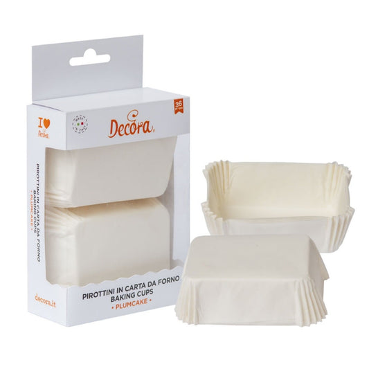 Caissettes rectangle - Blanc (36pcs)