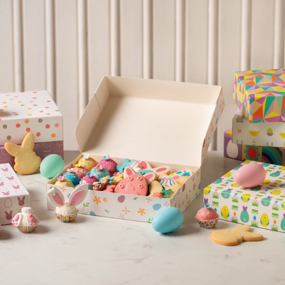 Boîte à Pâtisseries - Fleurs et Oeufs