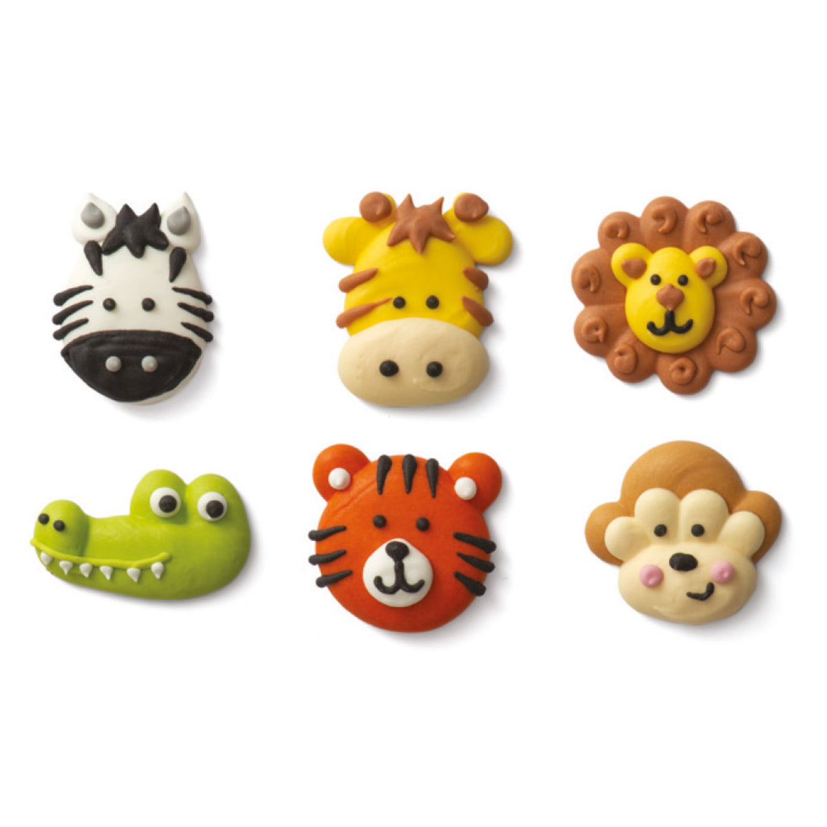 Décorations en sucre - Animaux de la jungle (6pcs)