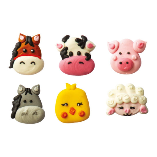 Décorations en sucre - La ferme en folie (6pcs)