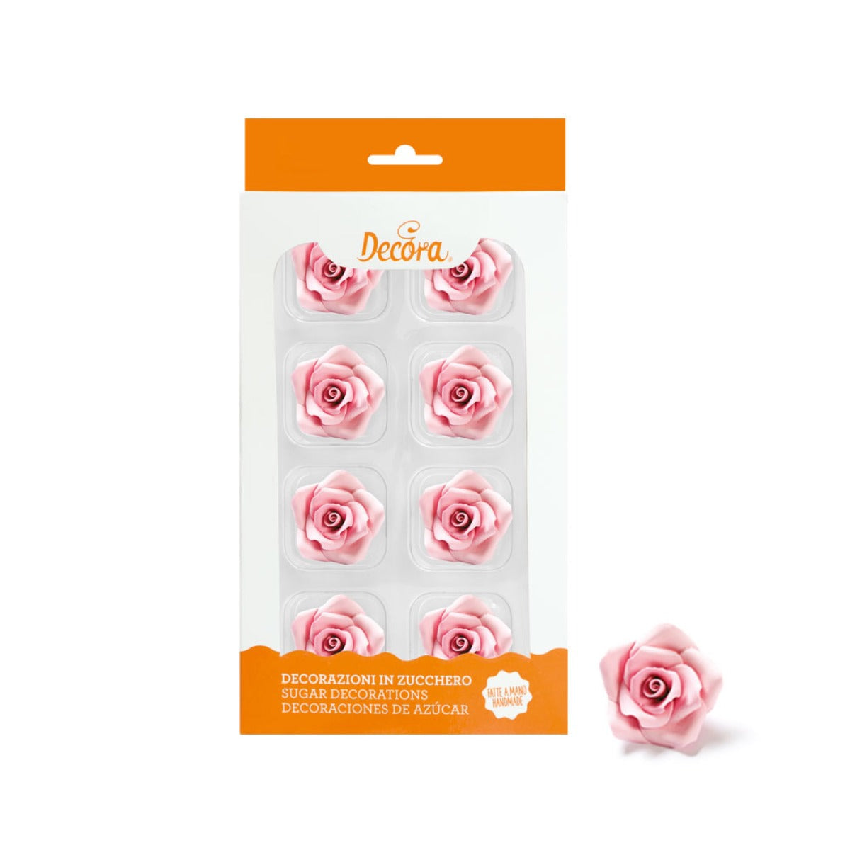 Décorations en sucre - Rose rose ø 3,5 cm