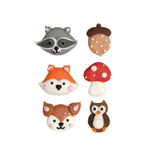 Décorations en sucre - Animaux des bois (6pcs)