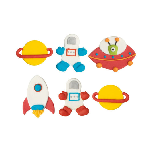 Décorations en sucre - Espace (6pcs)