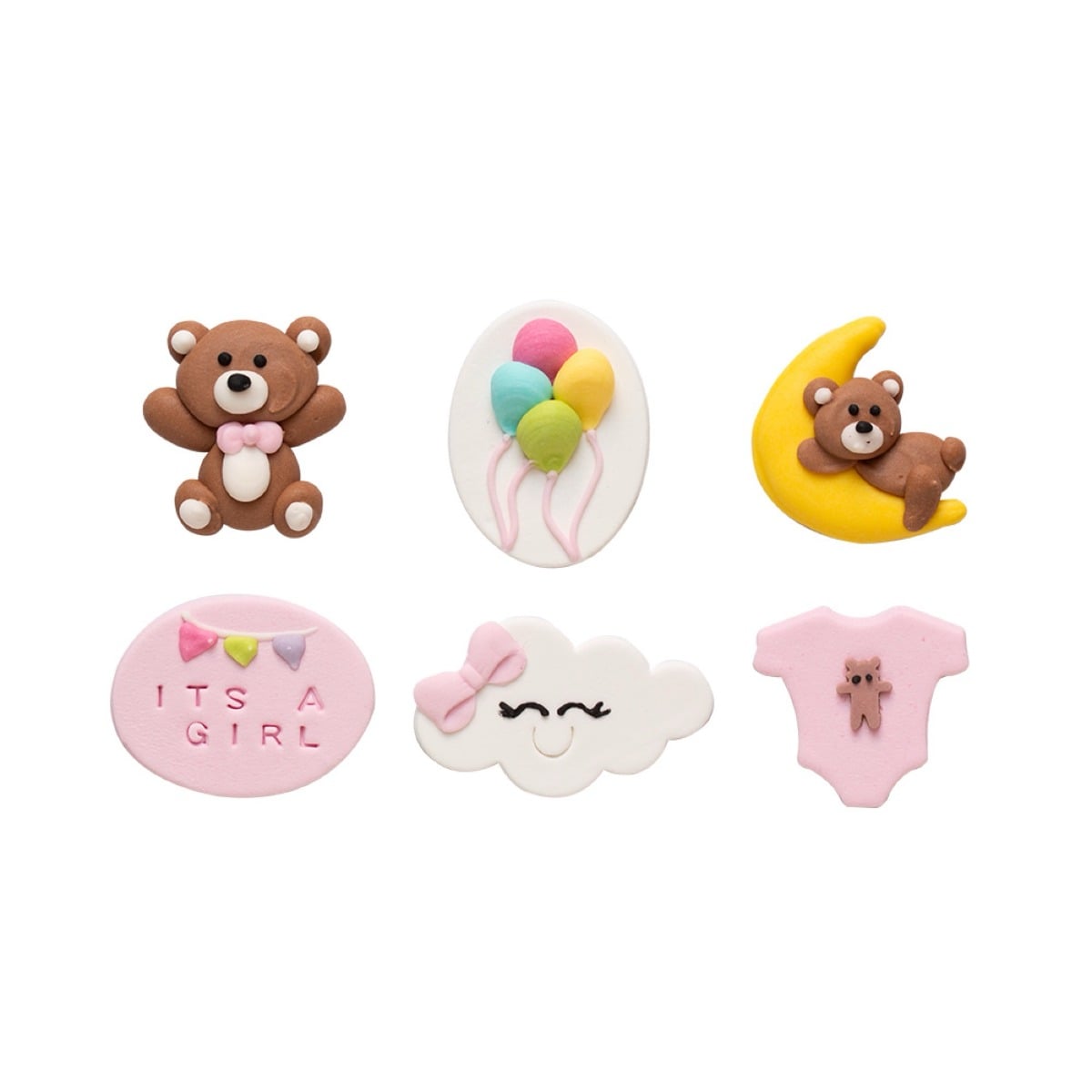 Décorations en sucre - Baby Girl (6pcs)
