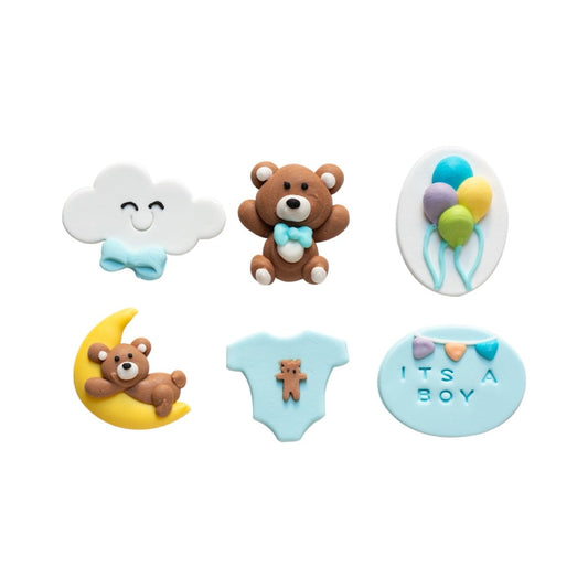 Décorations en sucre - Baby Boy (6pcs)