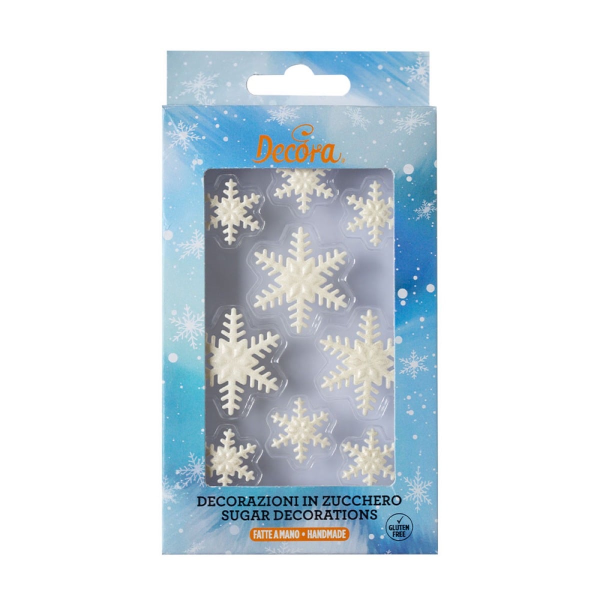 Décorations en sucre - Flocons blanc (9pcs)