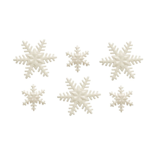 Décorations en sucre - Flocons blanc (9pcs)