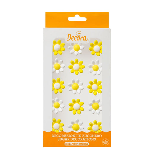 Décorations en sucre - Marguerites Jaune (15pcs)