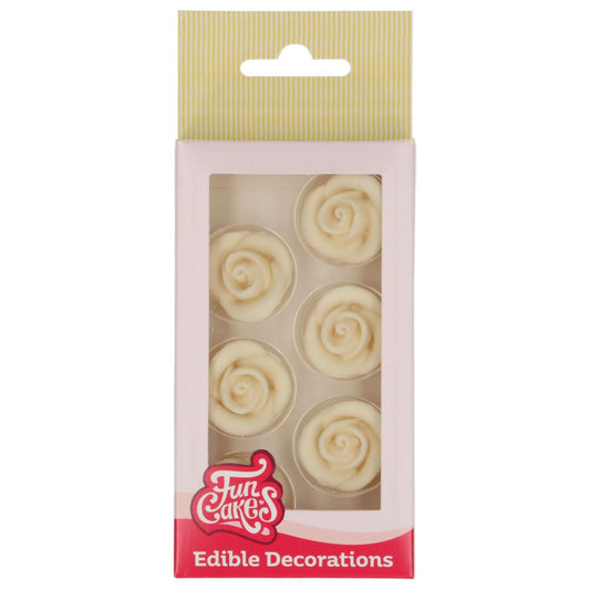 Almond Paste Roses - White (6pcs)