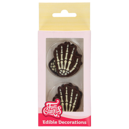 Décorations en chocolat - Mains de squelette (6pcs)