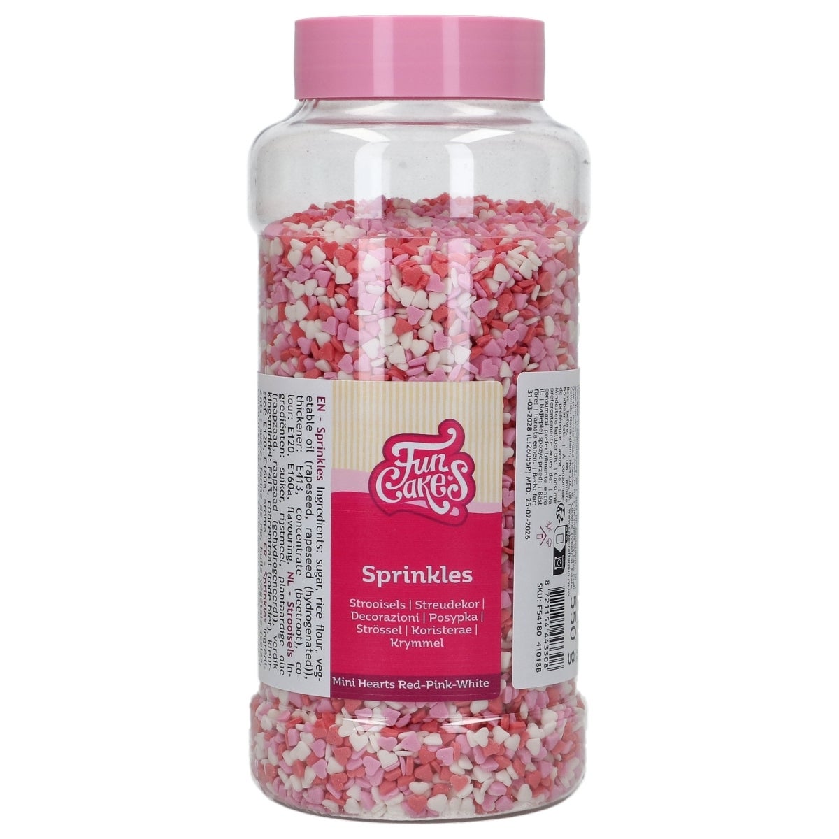 FunCakes Mini cœurs rouge, rose et blanc (550g)