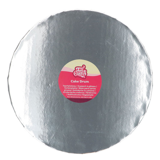 FunCakes Cake drum rond argent (Ø25 cm, 20mm)