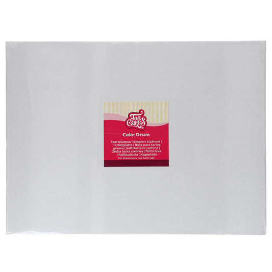 FunCakes Cake drum rectangulaire blanc (40.5 x 30.5 cm, 20mm)