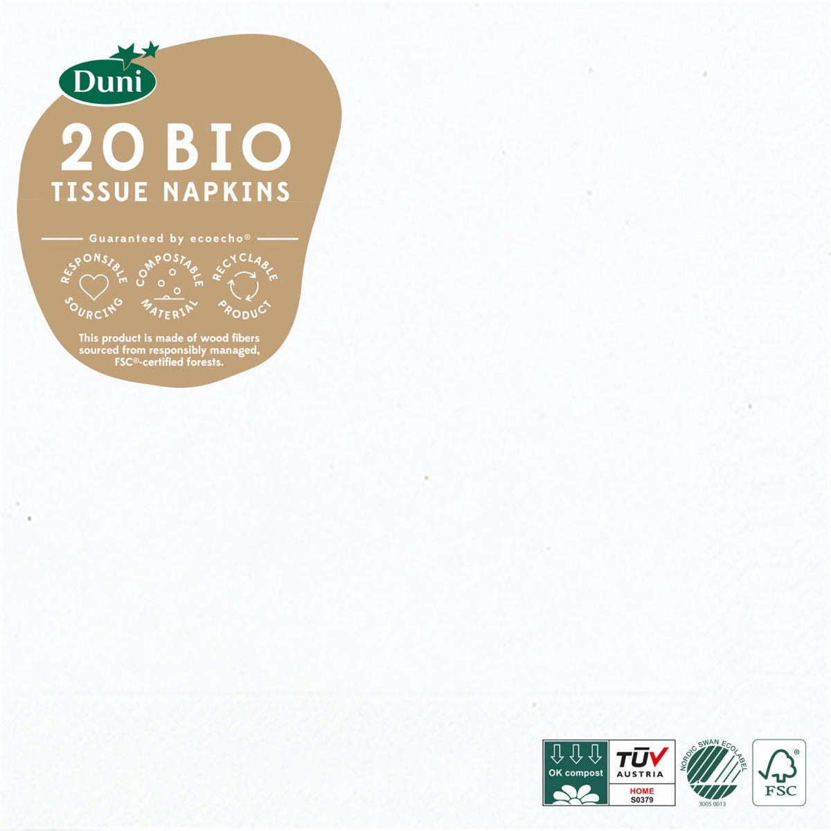 Serviettes Blanc 33x33cm 3 plis (20pcs)