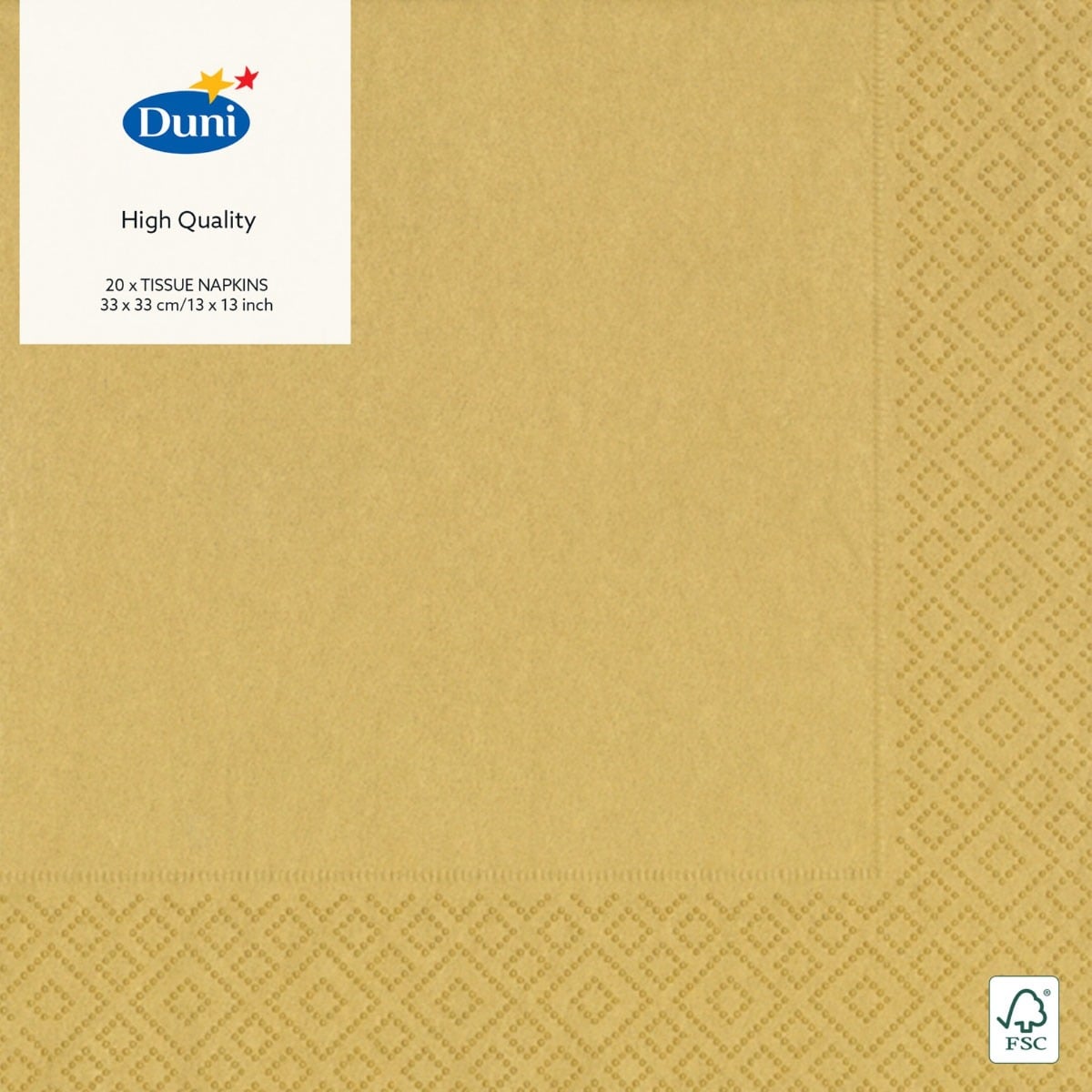 Serviettes Dorées 33x33cm 3 plis (20pcs)