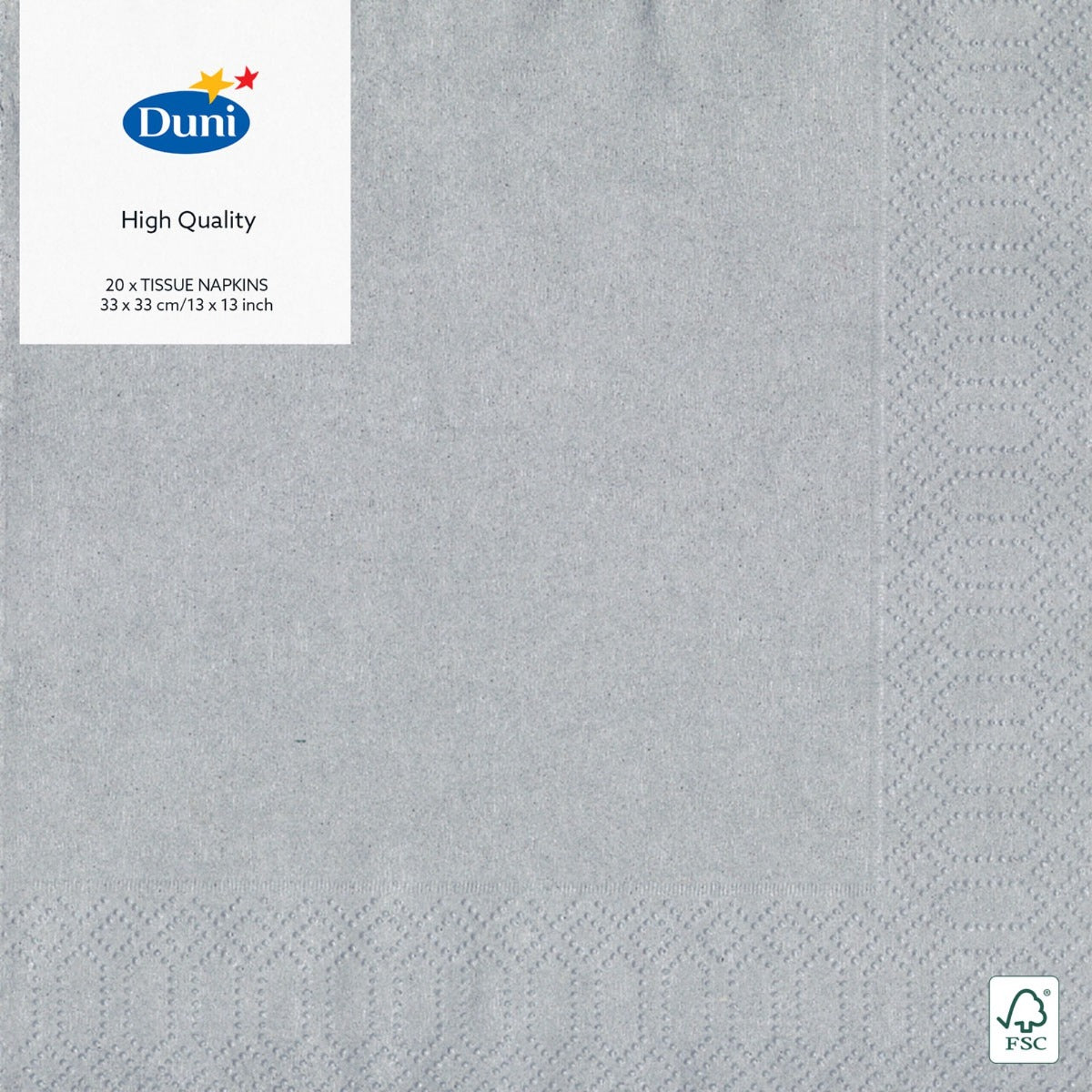 Serviettes Argentées 33x33cm 3 plis (20pcs)